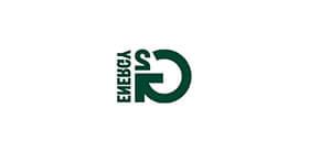 G2能源公司的标志——一个巨大的墨绿色大写字母“G”，右上方有一个小数字“2”, 和“能源”在“G2”旁边